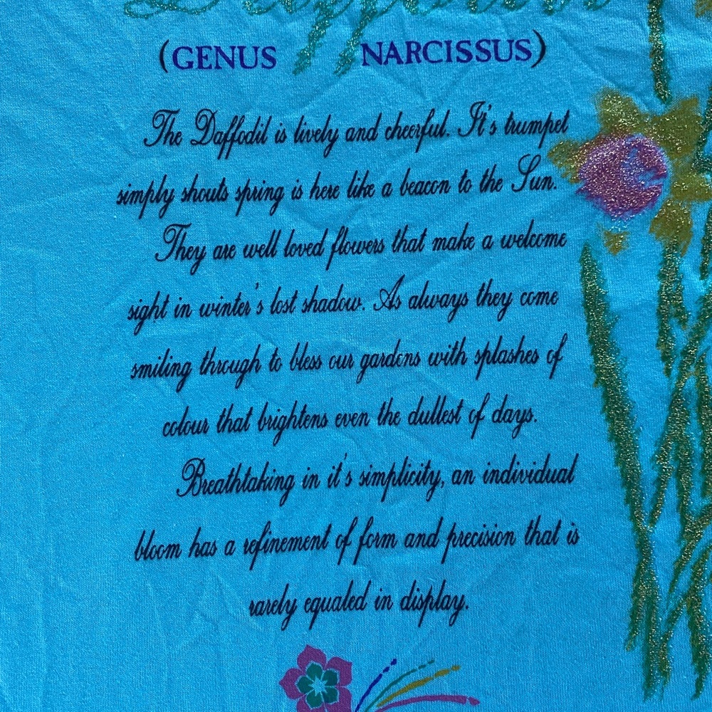 Vintage Ameri-Flora 1992 Tee ; Daffodils Beauty - image 5